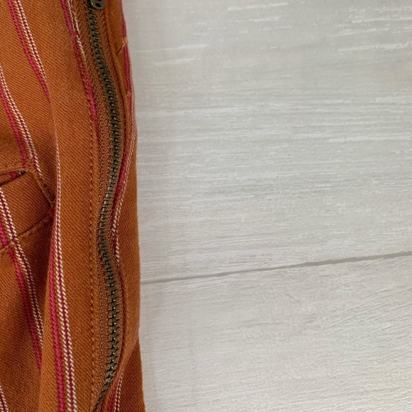 Anthropologie Essential Slim Trouser Pants Rust with Stripes Cropped Size 6 - Picture 4 of 13
